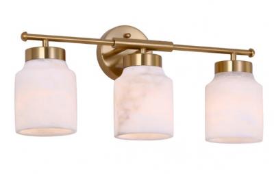 TUFO White Jar Alabaster/Brass Highlight 3LT Wall Light